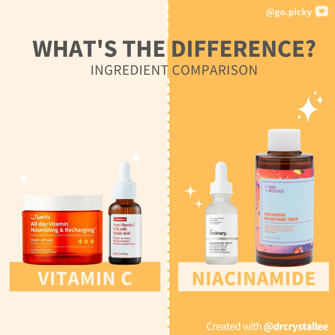 detaljer bjælke hø What's The Difference: Niacinamide vs Vitamin C - Picky | The K-Beauty Hot  Place