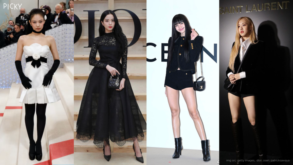 Blackpink members and their luxury deals: Jennie for Chanel, Jisoo for Dior, Lisa for Celine, and Rosé for YSL.